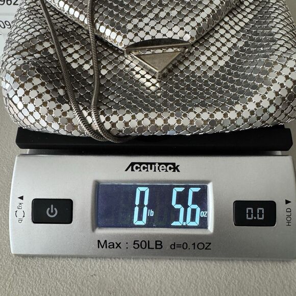 Vintage Silver Metal Mesh Shoulder Bag Chain Strap Disco Club 70's 80's - Picture 15 of 15